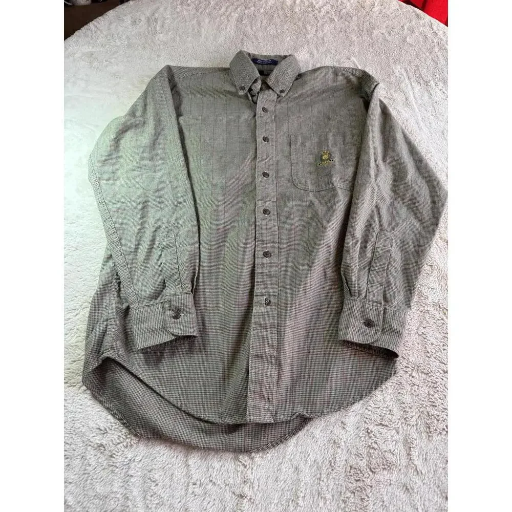 Chaps Men's‎ Long Sleeve Button-Up Shirt with Crest Logo Size Small